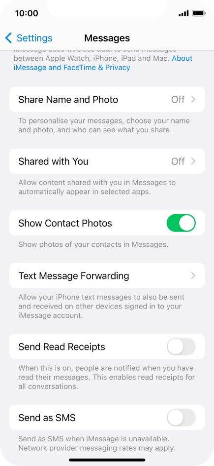 Press the indicator next to 