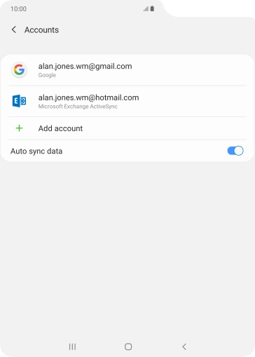 If this screen is displayed, you email account has been recognised and set up automatically. Follow the instructions on the screen to key in more information and finish setting up your phone.