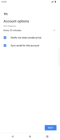 If this screen is displayed, you email account has been recognised and set up automatically. Follow the instructions on the screen to key in more information and finish setting up your phone.