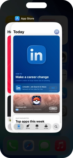 Slide upwards on the required application to end it.
