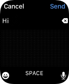 Press the microphone icon and record the message.
