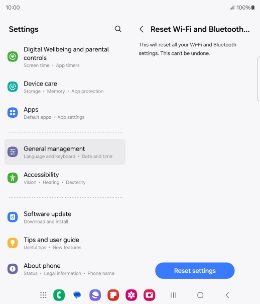 Press Reset settings.