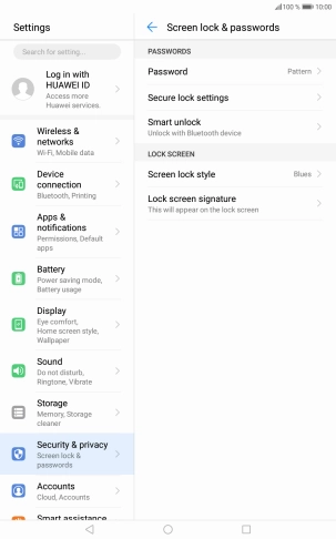 Press Password and key in the current lock code.