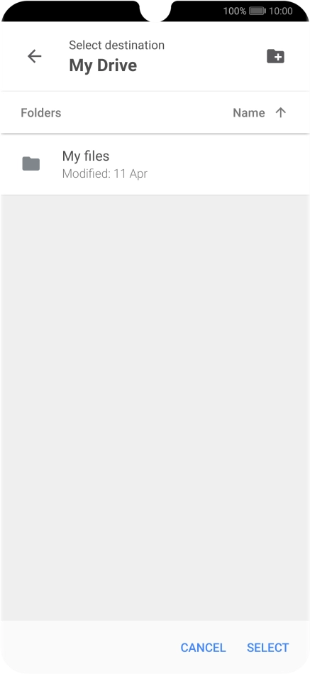 To create a new folder, press the new folder icon and follow the instructions on the screen to create a new folder.