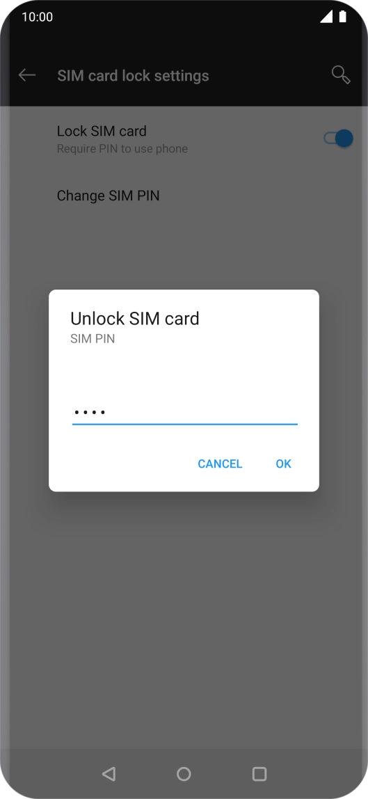Key in your PIN and press OK. The default PIN is 1111.