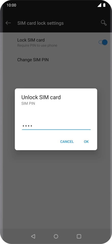 Key in your PIN and press OK. The default PIN is 1111.