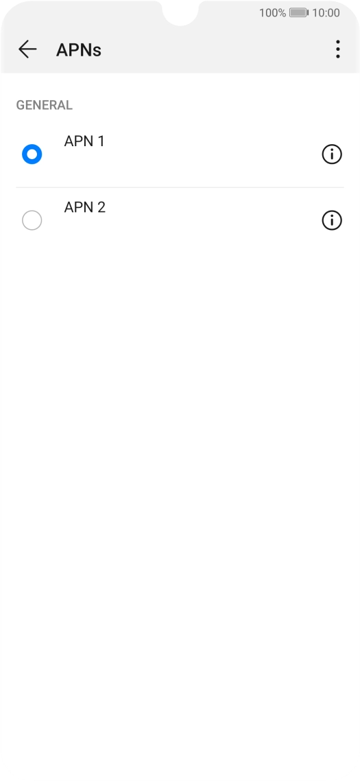 Press the field next to the required data connection to activate it.