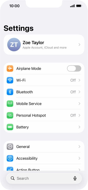 Press Personal Hotspot.
