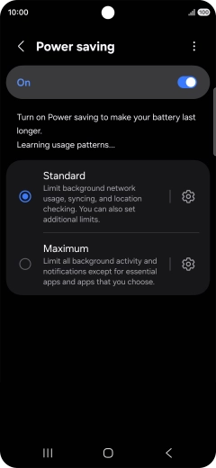 Press the indicators next to the required settings.