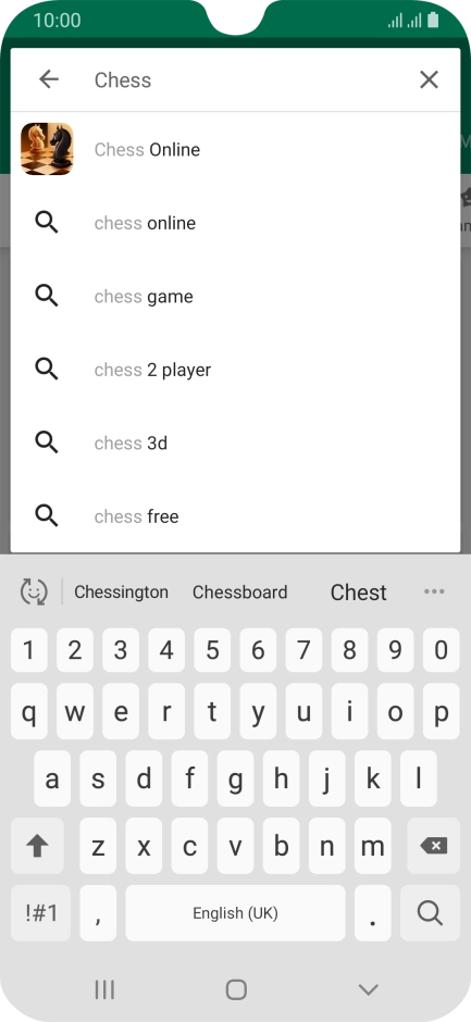 Key in the name or subject of the required app and press the search icon.