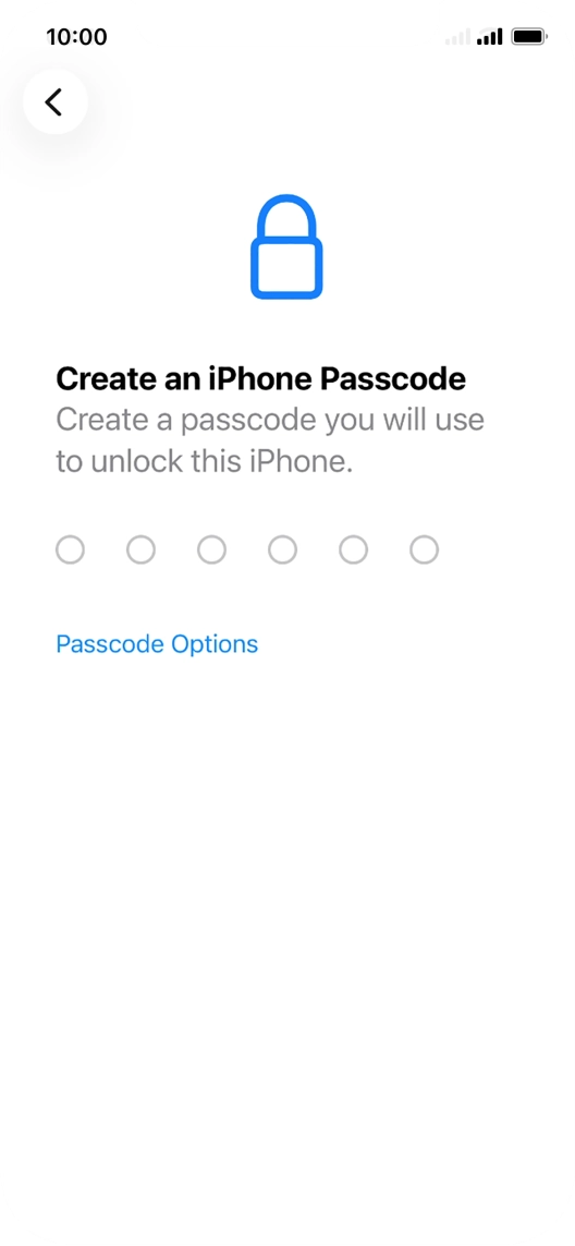 Press Passcode Options.
