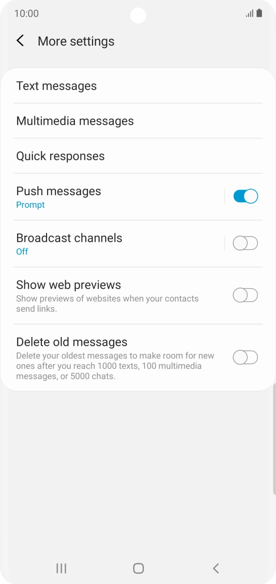 Press Text messages.