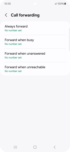 Press the required divert type.