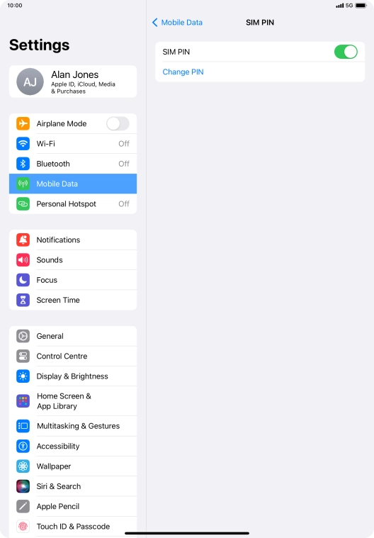 Press the indicator next to 