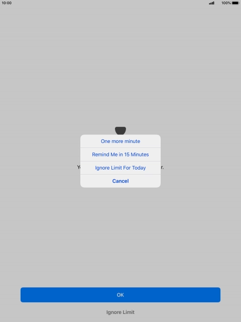 Press the required setting.