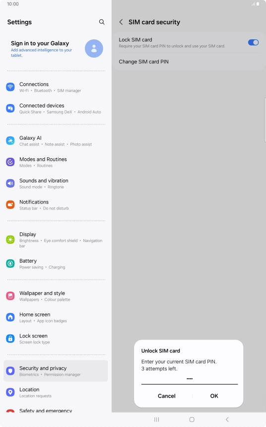 Key in your PIN and press OK. The default PIN is 1111.