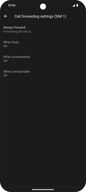 Press the required divert type.