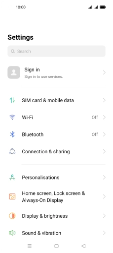 Press SIM card & mobile data.