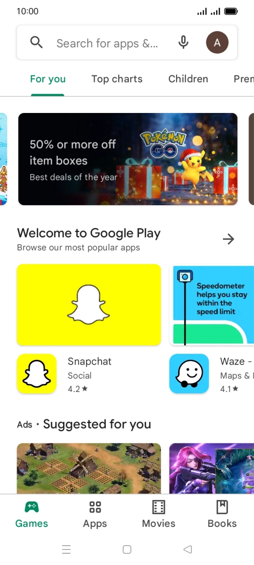 Press the profile icon.