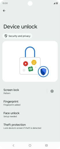 Press Screen lock and key in the additional phone lock code you created earlier.