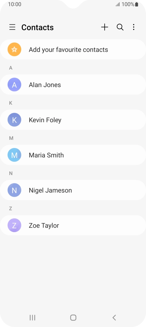 Press the new contact icon.