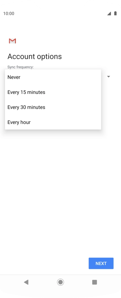 Press the required setting.