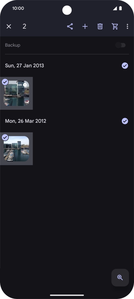 Press the share icon.