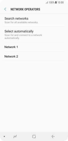 Press the required network.