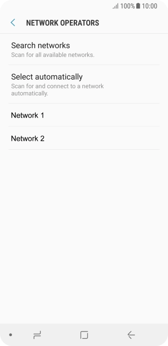 Press the required network.