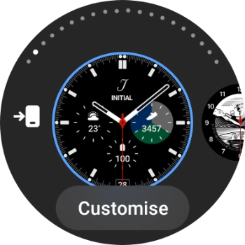 Slide your finger left to see the available watch faces.