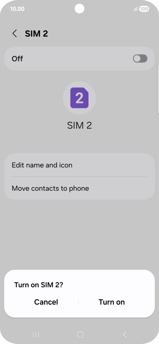If you turn on use of the price plan, press Turn on.