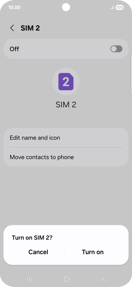 If you turn on use of the price plan, press Turn on.
