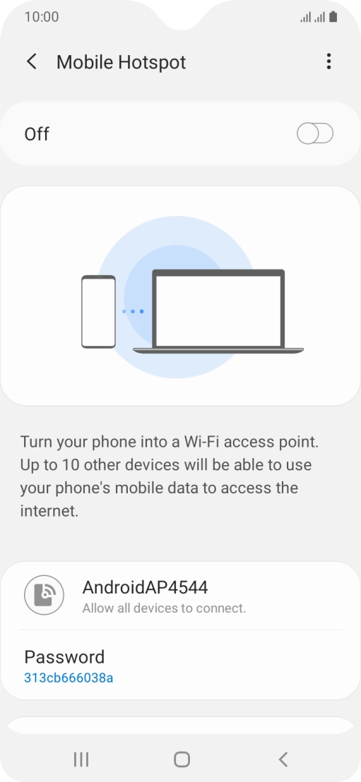 Press the menu icon.