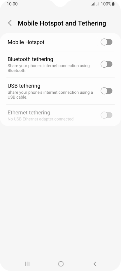 Press Mobile Hotspot.