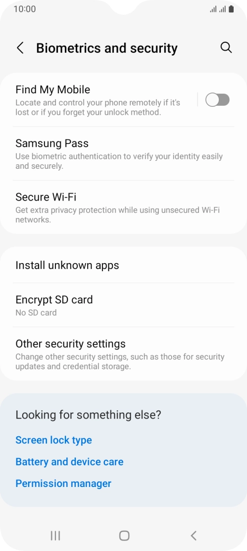 Press Other security settings.