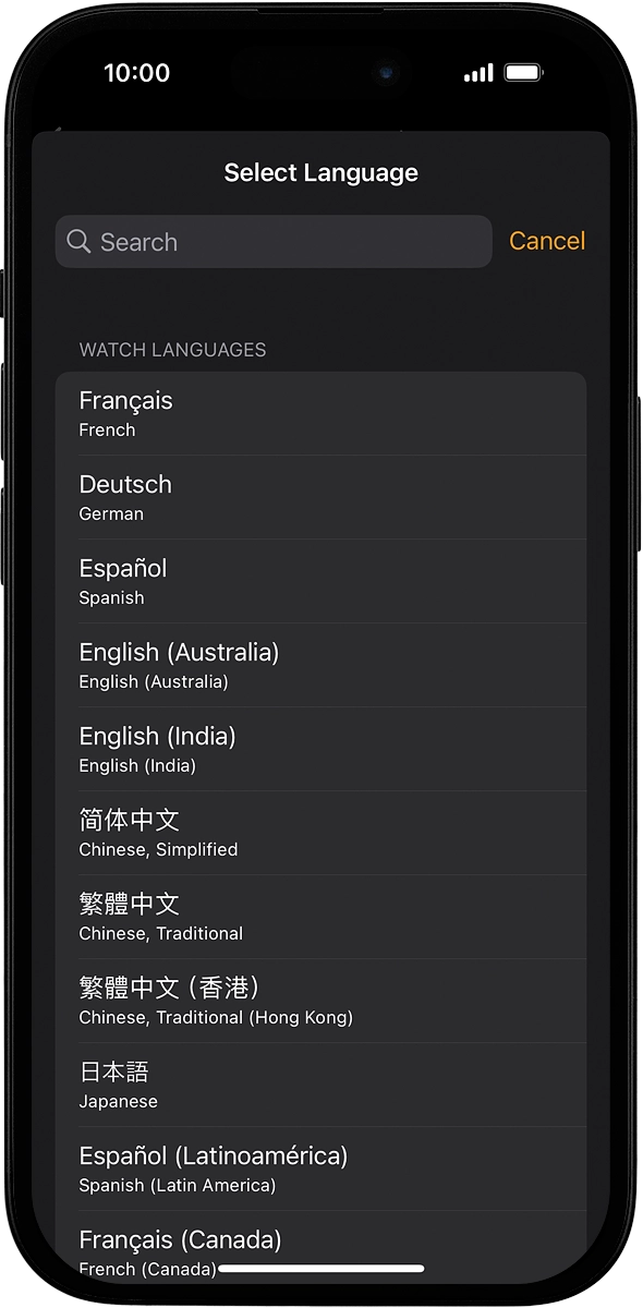 On your phone: Press the required language.