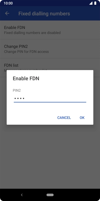 Key in your PIN2 and press OK. The default PIN2 is 0000.