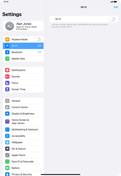 Press the indicator next to 