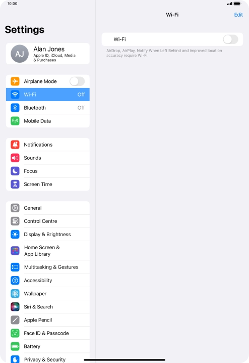 Press the indicator next to 