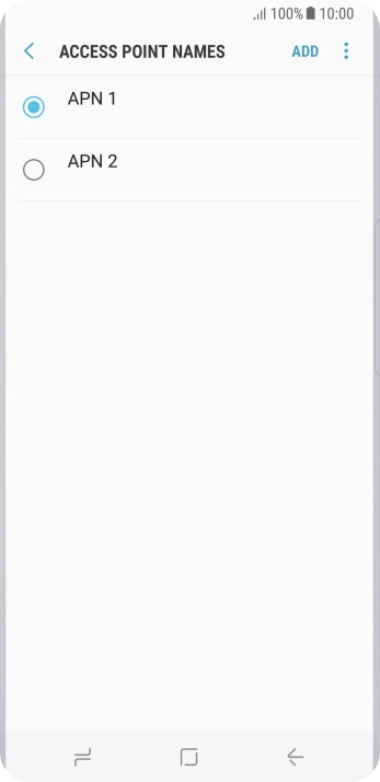 Press the field next to the data connection to activate it.