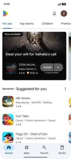 Press the profile icon.