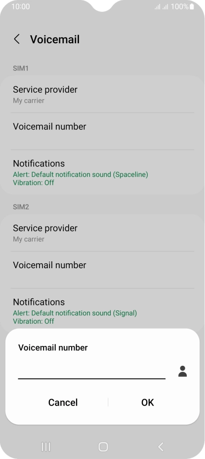 Key in +447953222222 and press OK.