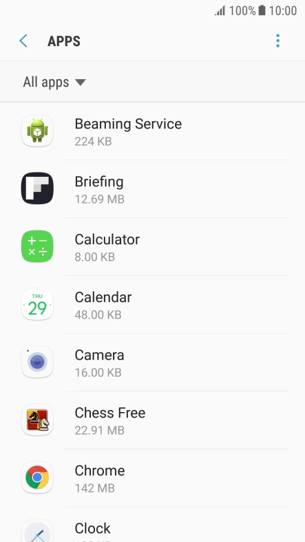 Press the required app.