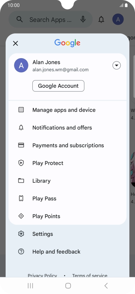 Press Manage apps and device.