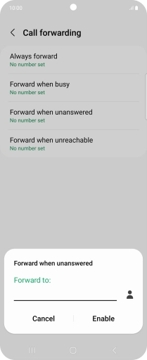 Key in +447953222222 and press Enable.