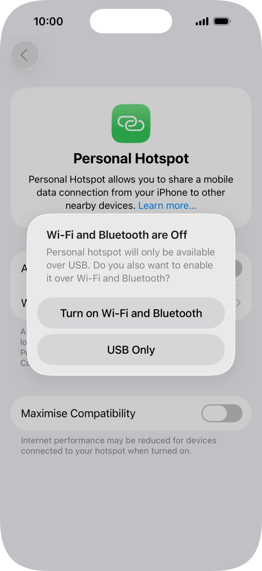 If Wi-Fi is turned off, press Turn on Wi-Fi and Bluetooth.