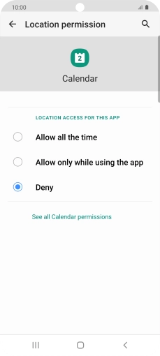 Press the required setting.