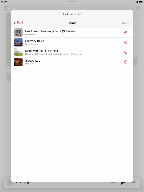 Go to the required category and press the required audio file.