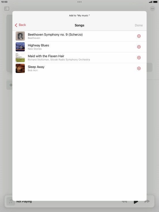 Go to the required category and press the required audio file.