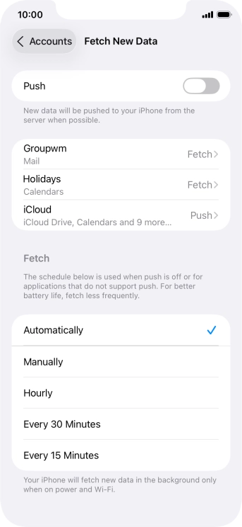 If you turn off the function, press the required setting.